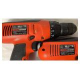 Two Black and Decker Firestorm Cordless 12V Drill with Case and 2 Batteries plus charger Two Black and Decker Firestorm Cordless 12V Drill with Case and 2 Batteries plus charger