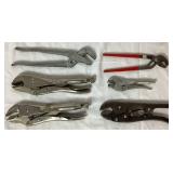 Collection of Pliers, Cutters, Vise Grips, Needle Nose, Curved Saw, Slip Joint, Wire Strippers, Squueze Pliers, Snap Ring Collection of Pliers, Cutters, Vise Grips, Needle Nose, Curved Saw, Slip Joint, Wire Strippers, Squueze Pliers, Snap Ring