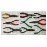 Collection of Pliers, Cutters, Vise Grips, Needle Nose, Curved Saw, Slip Joint, Wire Strippers, Squueze Pliers, Snap Ring Collection of Pliers, Cutters, Vise Grips, Needle Nose, Curved Saw, Slip Joint, Wire Strippers, Squueze Pliers, Snap Ring