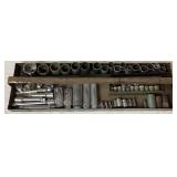 Rachet, Socket, 1/2" Speed Handle Collection with Vintage Metal Toolbox Rachet, Socket, 1/2" Speed Handle Collection with Vintage Metal Toolbox
