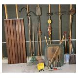 Garden Lot - Wheelbarrow, Garden Tools, Outdoor Table Garden Lot - Wheelbarrow, Garden Tools, Outdoor Table