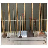 Garden Lot - Wheelbarrow, Garden Tools, Outdoor Table Garden Lot - Wheelbarrow, Garden Tools, Outdoor Table