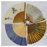 Collection of Japanese Folding Hand Fans Collection of Japanese Folding Hand Fans