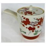 Vintage Kutaniware Japanese Tea Set - Set of 6- Red and Gold Floral Vintage Kutaniware Japanese Tea Set - Set of 6- Red and Gold Floral