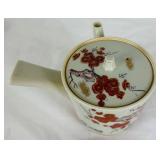 Vintage Kutaniware Japanese Tea Set - Set of 6- Red and Gold Floral Vintage Kutaniware Japanese Tea Set - Set of 6- Red and Gold Floral