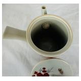 Vintage Kutaniware Japanese Tea Set - Set of 6- Red and Gold Floral Vintage Kutaniware Japanese Tea Set - Set of 6- Red and Gold Floral