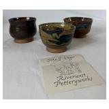 Studio Pottery Flower Frog/Ikebana Flower Vase - 3 pieces Studio Pottery Flower Frog/Ikebana Flower Vase - 3 pieces