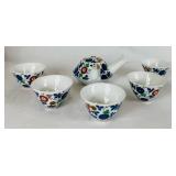 Koransha Porcelain Tea Set with 5 Cups and Teapot plus Japanese Two Large Serving Sushi Tray Koransha Porcelain Tea Set with 5 Cups and Teapot plus Japanese Two Large Serving Sushi Tray