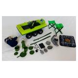 Vintage LJN Mister Action Jungle Mobile ATV and Mattell 1971 Camping Outfitter Set Vintage LJN Mister Action Jungle Mobile ATV and Mattell 1971 Camping Outfitter Set