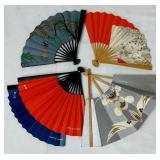 Collection of Japanese Folding Hand Fans Collection of Japanese Folding Hand Fans