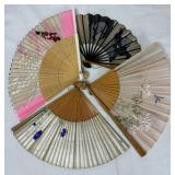 Collection of Japanese Folding Hand Fans Collection of Japanese Folding Hand Fans