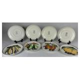 Vintage Gien France 7.5" Fruit Plates - set of 8 Vintage Gien France 7.5" Fruit Plates - set of 8