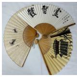 Collection of Japanese Folding Hand Fans Collection of Japanese Folding Hand Fans