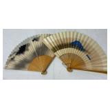 Collection of Japanese Folding Hand Fans Collection of Japanese Folding Hand Fans