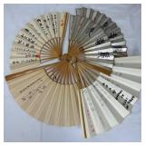 Collection of Japanese Folding Hand Fans Collection of Japanese Folding Hand Fans