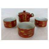 Antigue Kutani Whistling Bird  Japanese Tea Set brought back from Japan in 1924 Antigue Kutani Whistling Bird  Japanese Tea Set brought back from Japan in 1924