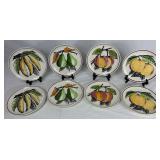 Vintage Gien France 7.5" Fruit Plates - set of 8 Vintage Gien France 7.5" Fruit Plates - set of 8