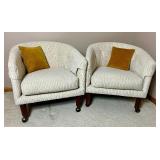 Pair of Mid Century Modern Barrel Back Club Chairs Pair of Mid Century Modern Barrel Back Club Chairs