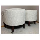 Pair of Mid Century Modern Barrel Back Club Chairs Pair of Mid Century Modern Barrel Back Club Chairs