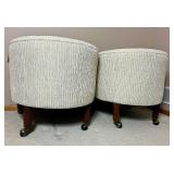 Pair of Mid Century Modern Barrel Back Club Chairs Pair of Mid Century Modern Barrel Back Club Chairs