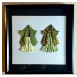 Framed Poster "Sailing Boats: Night by Hiroshi Yoshida from the 2002 Minneapolis of Art Exhibit and Framed Art Piece of Two Origami Kimonos Framed Poster "Sailing Boats: Night by Hiroshi Yoshida from the 2002 Minneapolis of Art Exhibit and Framed Art Piece of Two Origami Kimonos