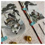 Japanese Traditional Zashiki Nobori Interior Decoration Flag Set Japanese Traditional Zashiki Nobori Interior Decoration Flag Set
