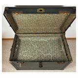 Medium Antique Steamer Trunk with 2 Trays/Inserts plus lock and key Medium Antique Steamer Trunk with 2 Trays/Inserts plus lock and key