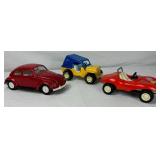 Vintage Tonka Dune Buggy, Honey Bucket Jeep and Steel Red Volkswagon VW Beetle Bug Vintage Tonka Dune Buggy, Honey Bucket Jeep and Steel Red Volkswagon VW Beetle Bug