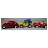 Vintage Tonka Dune Buggy, Honey Bucket Jeep and Steel Red Volkswagon VW Beetle Bug Vintage Tonka Dune Buggy, Honey Bucket Jeep and Steel Red Volkswagon VW Beetle Bug