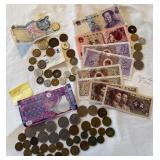 Hong Kong, Singapore, Japan  and China Coins and Paper Currency Hong Kong, Singapore, Japan  and China Coins and Paper Currency