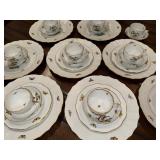 Herend Rothschild Bird China Dinnerware Set with Bird and Butterfly Design - Gold Rimmed Herend Rothschild Bird China Dinnerware Set with Bird and Butterfly Design - Gold Rimmed