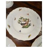 Herend Rothschild Bird China Dinnerware Set with Bird and Butterfly Design - Gold Rimmed Herend Rothschild Bird China Dinnerware Set with Bird and Butterfly Design - Gold Rimmed
