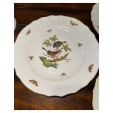 Herend Rothschild Bird China Dinnerware Set with Bird and Butterfly Design - Gold Rimmed Herend Rothschild Bird China Dinnerware Set with Bird and Butterfly Design - Gold Rimmed