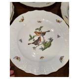 Herend Rothschild Bird China Dinnerware Set with Bird and Butterfly Design - Gold Rimmed Herend Rothschild Bird China Dinnerware Set with Bird and Butterfly Design - Gold Rimmed