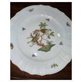 Herend Rothschild Bird China Dinnerware Set with Bird and Butterfly Design - Gold Rimmed Herend Rothschild Bird China Dinnerware Set with Bird and Butterfly Design - Gold Rimmed