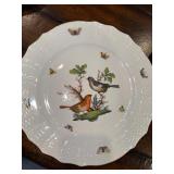 Herend Rothschild Bird China Dinnerware Set with Bird and Butterfly Design - Gold Rimmed Herend Rothschild Bird China Dinnerware Set with Bird and Butterfly Design - Gold Rimmed