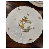 Herend Rothschild Bird China Dinnerware Set with Bird and Butterfly Design - Gold Rimmed Herend Rothschild Bird China Dinnerware Set with Bird and Butterfly Design - Gold Rimmed
