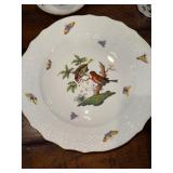 Herend Rothschild Bird China Dinnerware Set with Bird and Butterfly Design - Gold Rimmed Herend Rothschild Bird China Dinnerware Set with Bird and Butterfly Design - Gold Rimmed