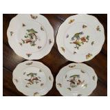 Herend Rothschild Bird China Dinnerware Set with Bird and Butterfly Design - Gold Rimmed Herend Rothschild Bird China Dinnerware Set with Bird and Butterfly Design - Gold Rimmed