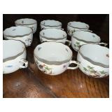 Herend Rothschild Bird China Dinnerware Set with Bird and Butterfly Design - Gold Rimmed Herend Rothschild Bird China Dinnerware Set with Bird and Butterfly Design - Gold Rimmed