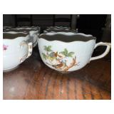 Herend Rothschild Bird China Dinnerware Set with Bird and Butterfly Design - Gold Rimmed Herend Rothschild Bird China Dinnerware Set with Bird and Butterfly Design - Gold Rimmed