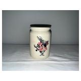 Antique English Ironstone Jar with Rabbit in Playing Card Outfit Antique English Ironstone Jar with Rabbit in Playing Card Outfit