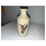 Pair of Patriotic 4th of July Theme English Stoneware Bottles Pair of Patriotic 4th of July Theme English Stoneware Bottles