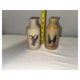 Pair of Patriotic 4th of July Theme English Stoneware Bottles Pair of Patriotic 4th of July Theme English Stoneware Bottles