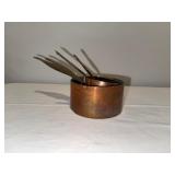 Vintage French Copper Measuring Cup Set with Handles Vintage French Copper Measuring Cup Set with Handles