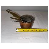 Vintage French Copper Measuring Cup Set with Handles Vintage French Copper Measuring Cup Set with Handles