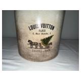 Antique Stoneware Jug with Louis Vuitton Branding, Unique Decor Piece Antique Stoneware Jug with Louis Vuitton Branding, Unique Decor Piece