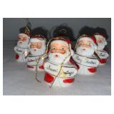 Set of 6 Vintage Santa Claus Ceramic Bell Ornaments with Holiday Greetings Set of 6 Vintage Santa Claus Ceramic Bell Ornaments with Holiday Greetings