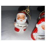 Set of 6 Vintage Santa Claus Ceramic Bell Ornaments with Holiday Greetings Set of 6 Vintage Santa Claus Ceramic Bell Ornaments with Holiday Greetings