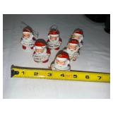 Set of 6 Vintage Santa Claus Ceramic Bell Ornaments with Holiday Greetings Set of 6 Vintage Santa Claus Ceramic Bell Ornaments with Holiday Greetings